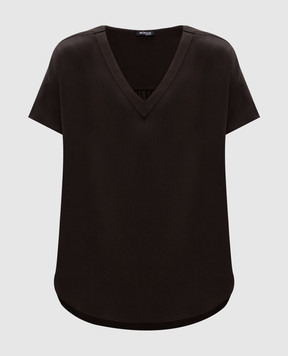 Kiton Brown silk T-shirt D47454K0977A