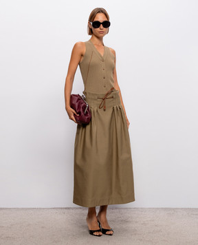 Max Mara TEMPIO khaki skirt with belt MXMTEMPIO