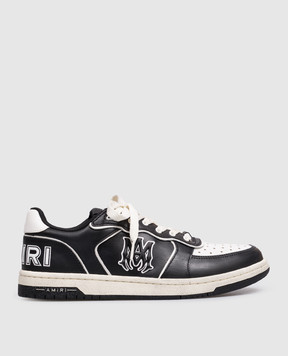 AMIRI NEWPORT black leather sneakers with a worn effect AMSNSN1061