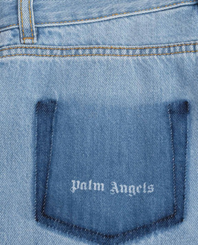 Palm Angels Children's blue jeans with logo patch PGYB004S26DEN001