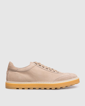 ISAIA Beige suede sneakers SNK020GOAT5