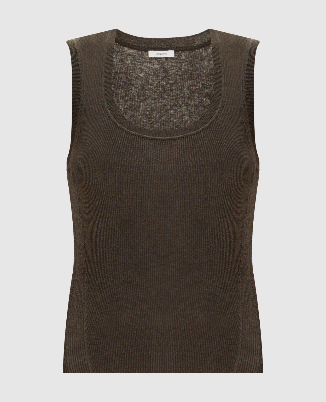 

Alaou Khaki Ribbed Linen Top JOSEPH