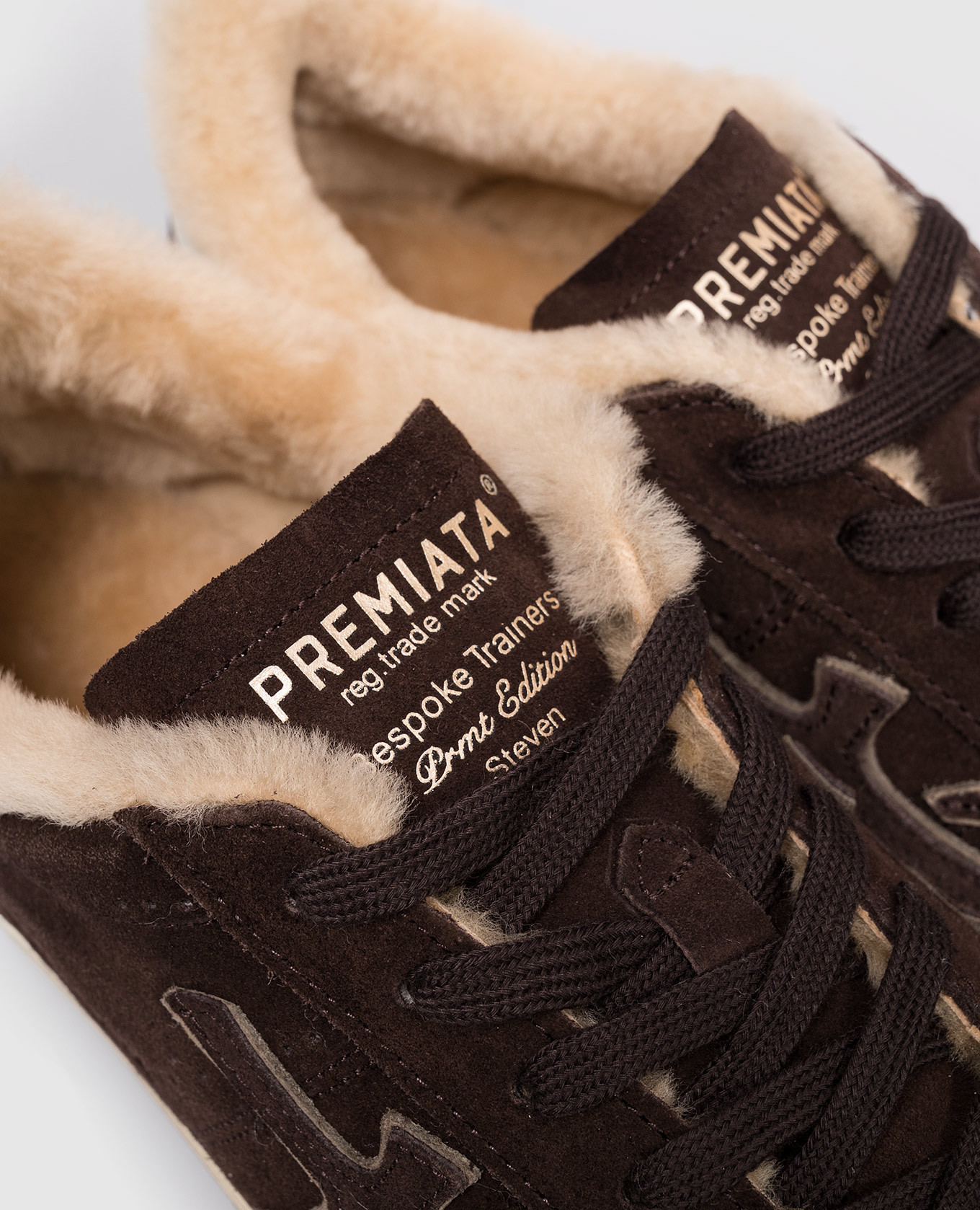 

Brown suede sneakers STEVEN with fur Premiata