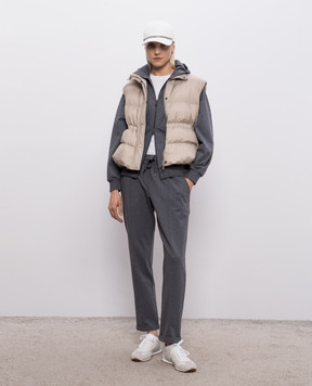 Brunello Cucinelli Grey sports jacket with monil chain MP827FB706