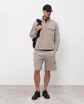 C.P. Company Grey shorts with logo embroidery MSB029A005086W