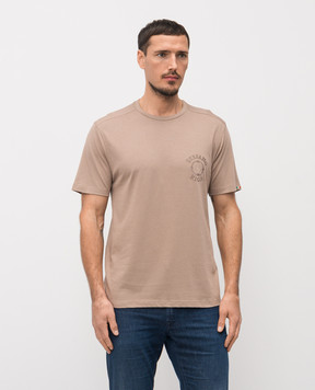 Stefano Ricci Beige T-shirt with logo embroidery MNH6105090803