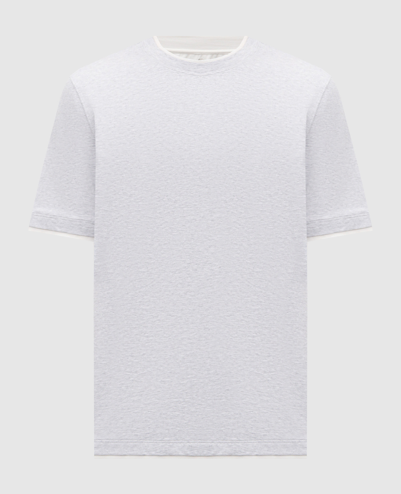 Grey melange straight-cut T-shirt