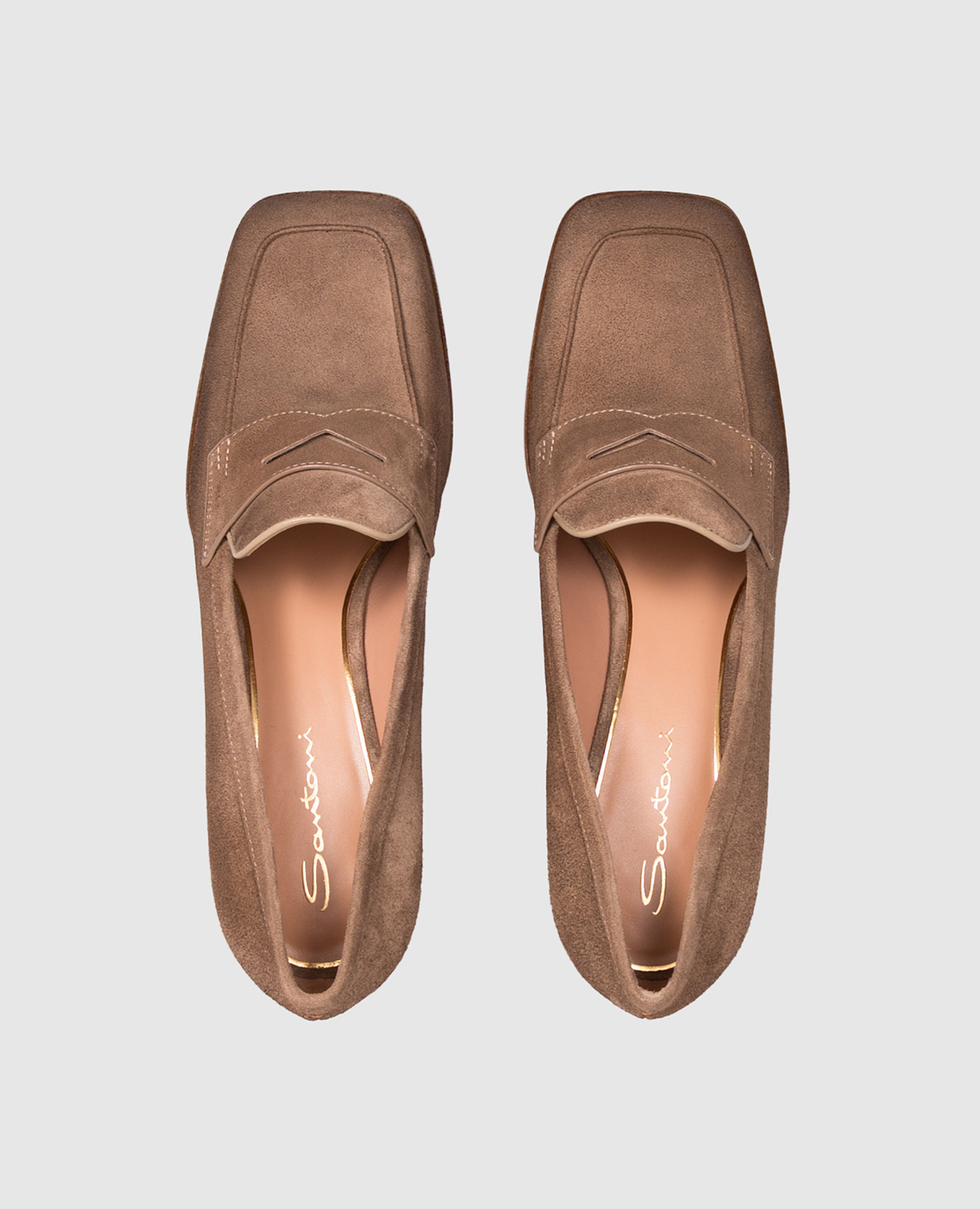Brown suede shoes Santoni 4