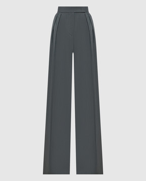 Max Mara GIALLO green wool and silk high-rise trousers MXMGIALLO