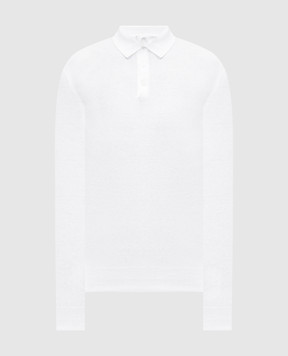 Pini Parma White cotton polo shirt POLOLUNGBCO
