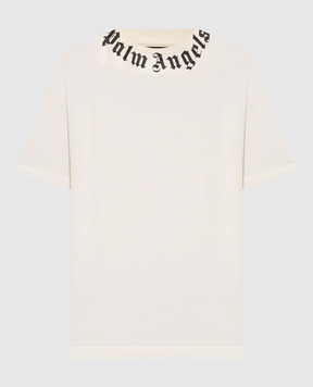 Palm Angels Ivory T-shirt with logo print PAMAA001JR001