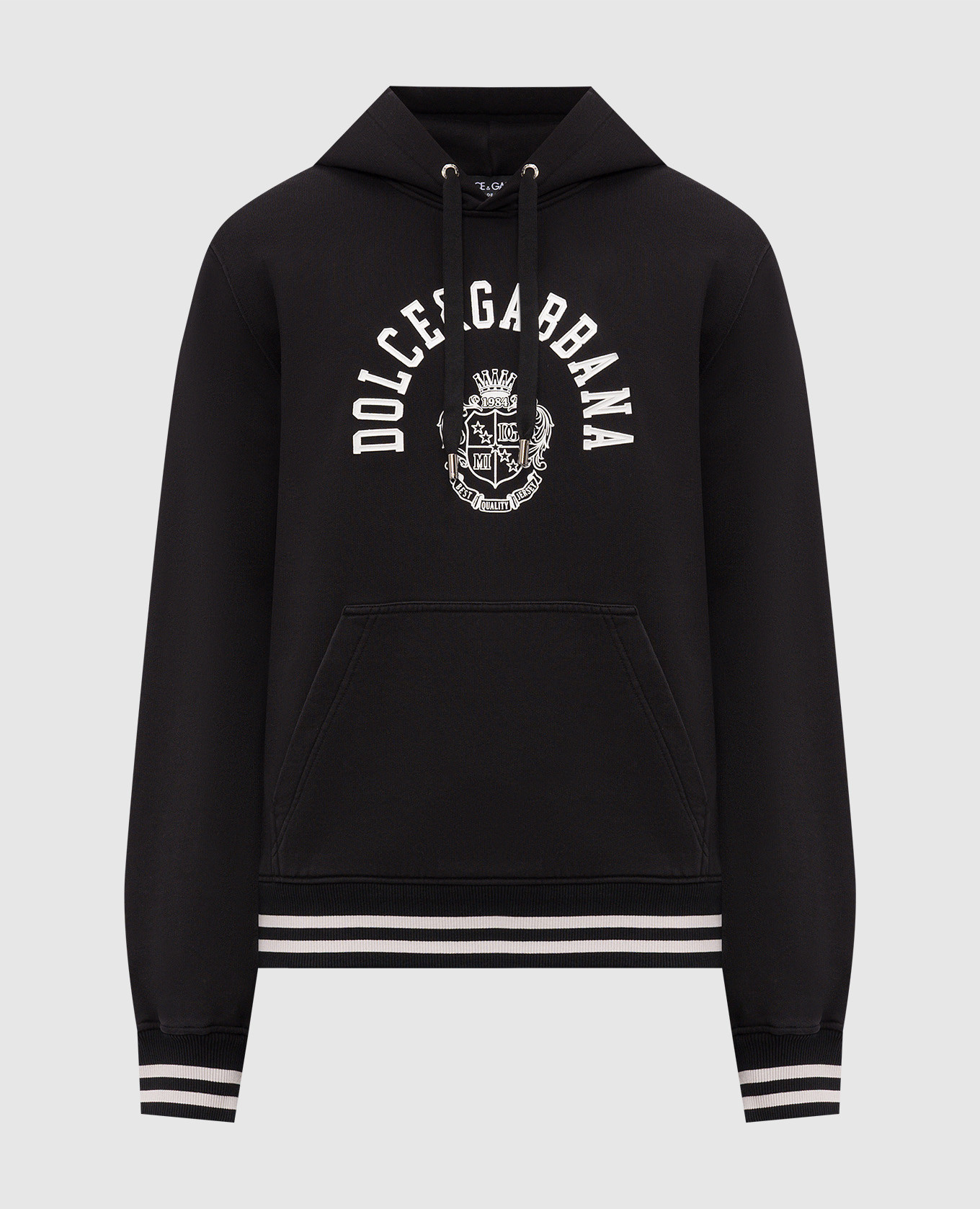 Black hoodie with contrast logo print Dolce&Gabbana