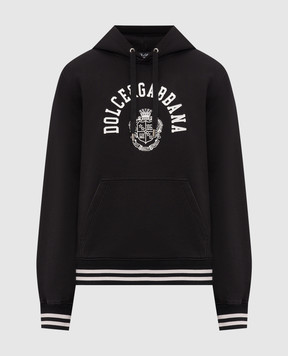 Dolce&Gabbana Black hoodie with contrast logo print G9BGPTG7POT