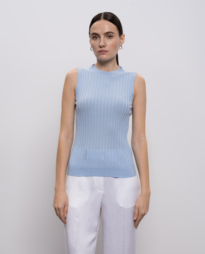 Peserico Blue ribbed top A98211F1809310