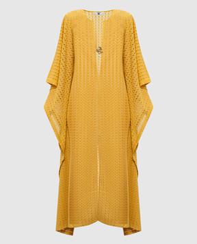 Twinset Yellow openwork dress with slit 261LM2BGG