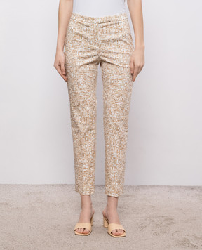 Peserico Beige printed pants P0495304749