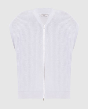 Peserico Gray lurex zippered vest S99107F149173H