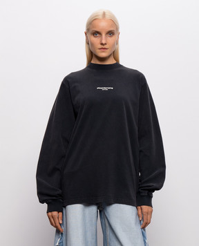 Alexander Wang Black longsleeve with textured logo UCC3261908w