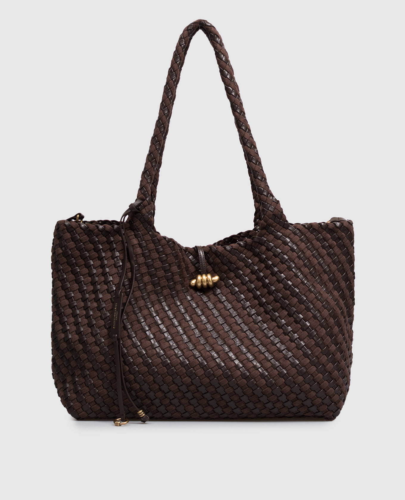 Aurelie brown woven tote bag