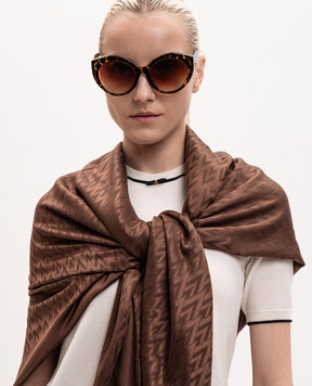 Valentino Brown silk and wool scarf 9W2EB104HKS