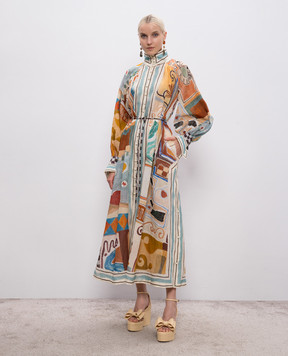 Alemais Michelle shirt dress in abstract print 6288D