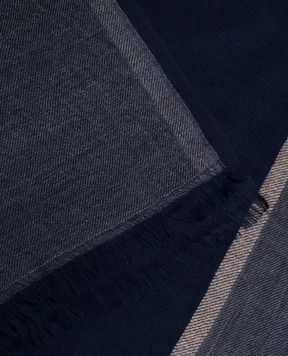 Brunello Cucinelli Blue cashmere and silk scarf MSC606AV