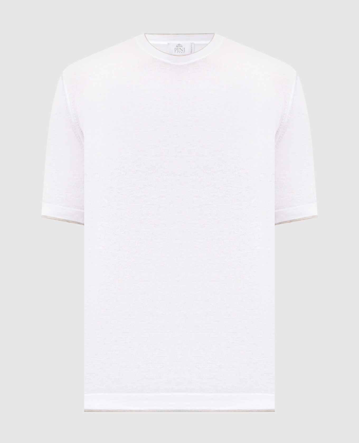 White T-shirt with contrast trim Pini Parma