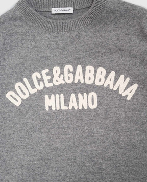 Dolce&Gabbana Children's gray wool and cashmere jumper L4KWE2JGMLD814