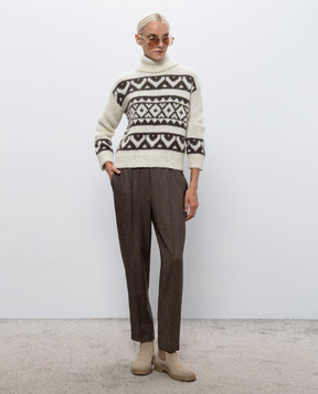 Peserico Ivory sweater with a pattern S99527F03G9243
