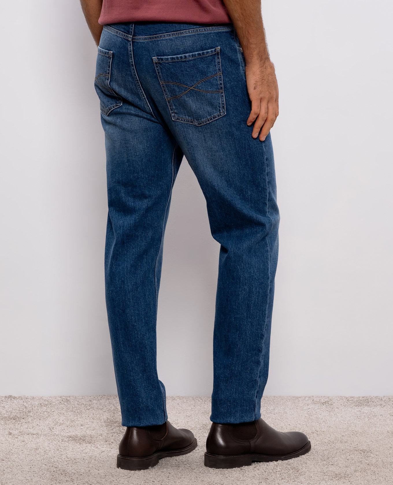 Blue jeans with logo Brunello Cucinelli 4