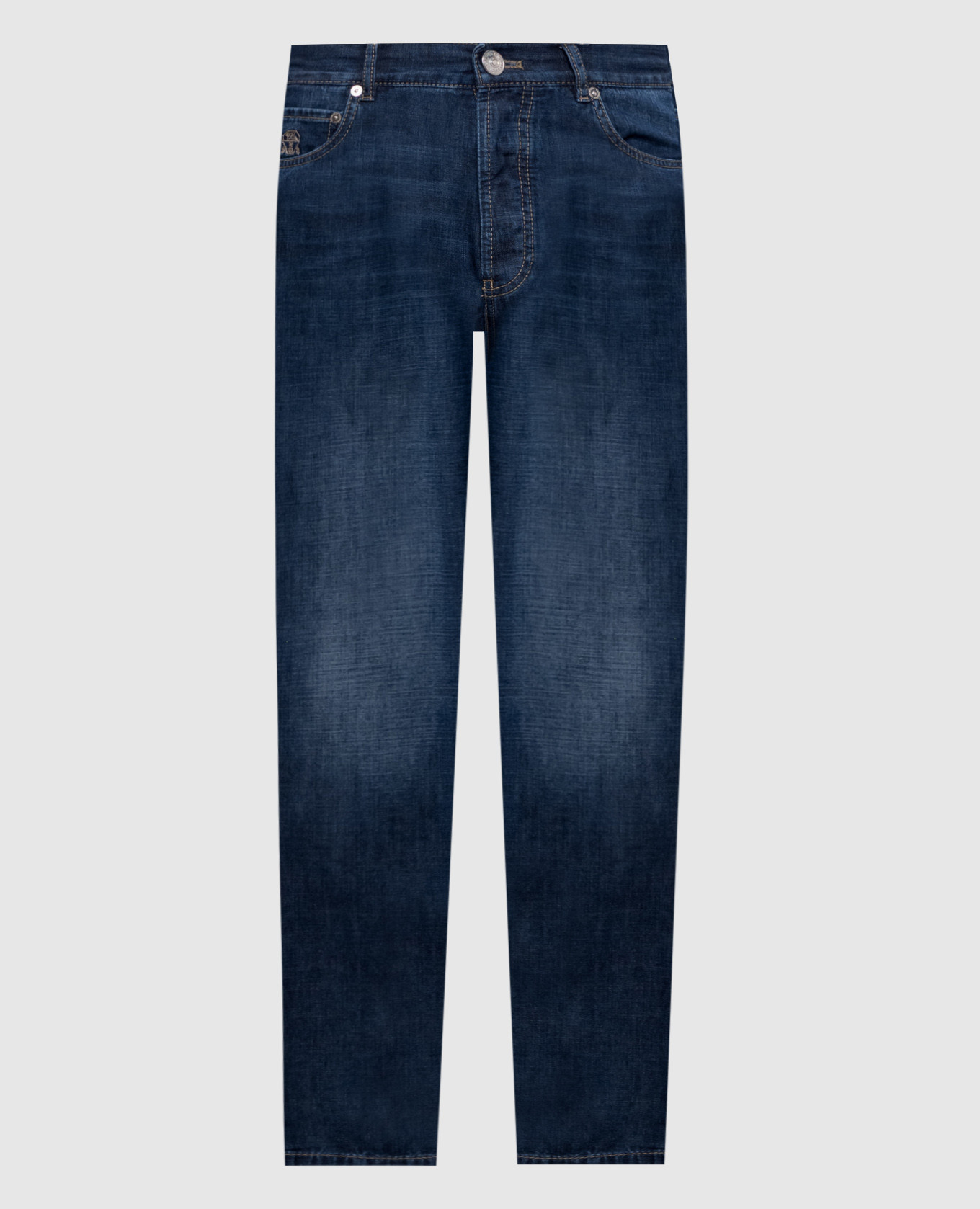 Blue jeans with a worn effect