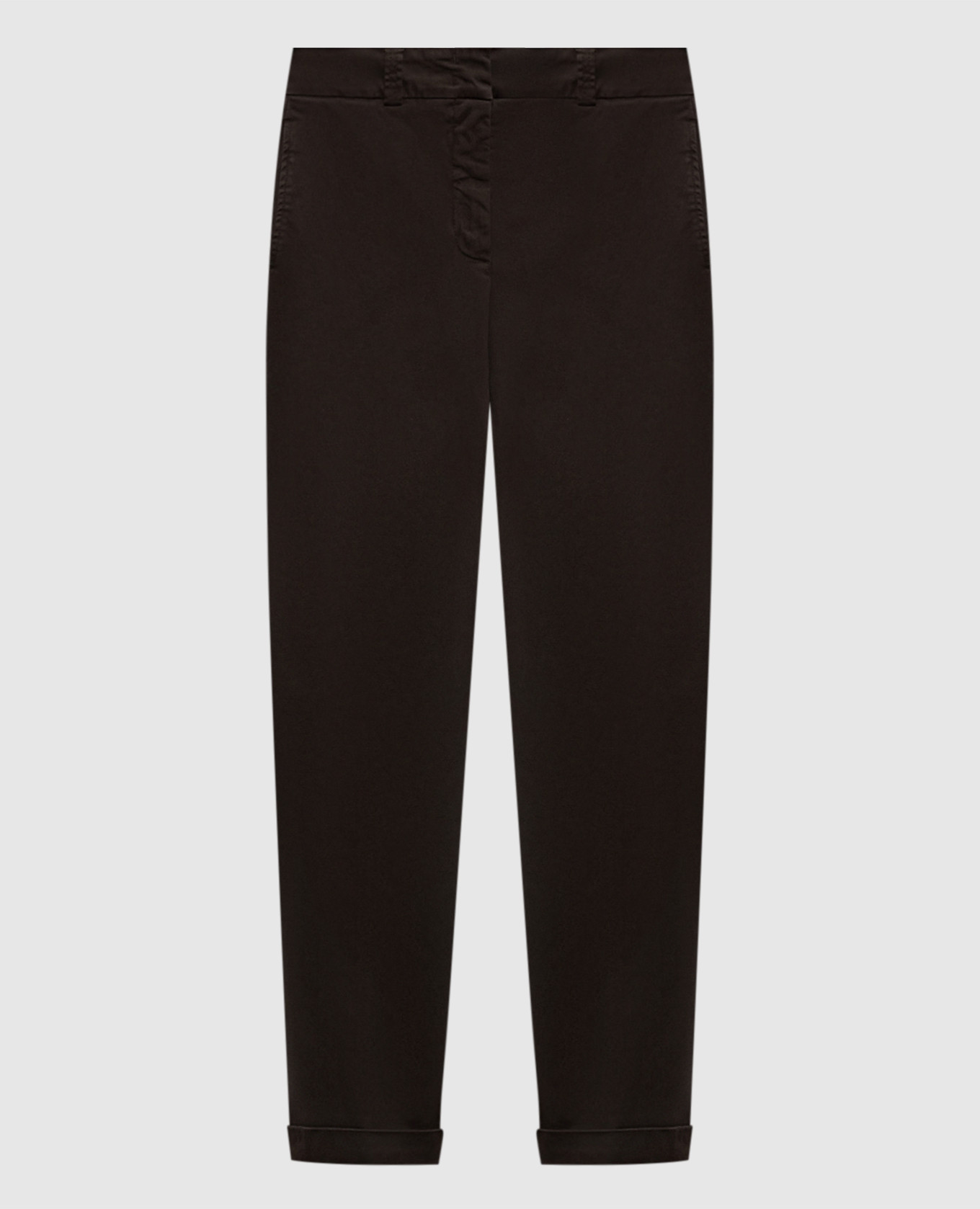 Brown trousers with lapels