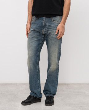 Maison Margiela MM6 Blue jeans with a worn effect SH0LA0032M30055