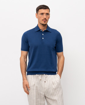 Brunello Cucinelli Blue polo shirt M29800125