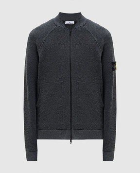 Stone Island Grey cardigan with logo patch L1S155100019S00N9