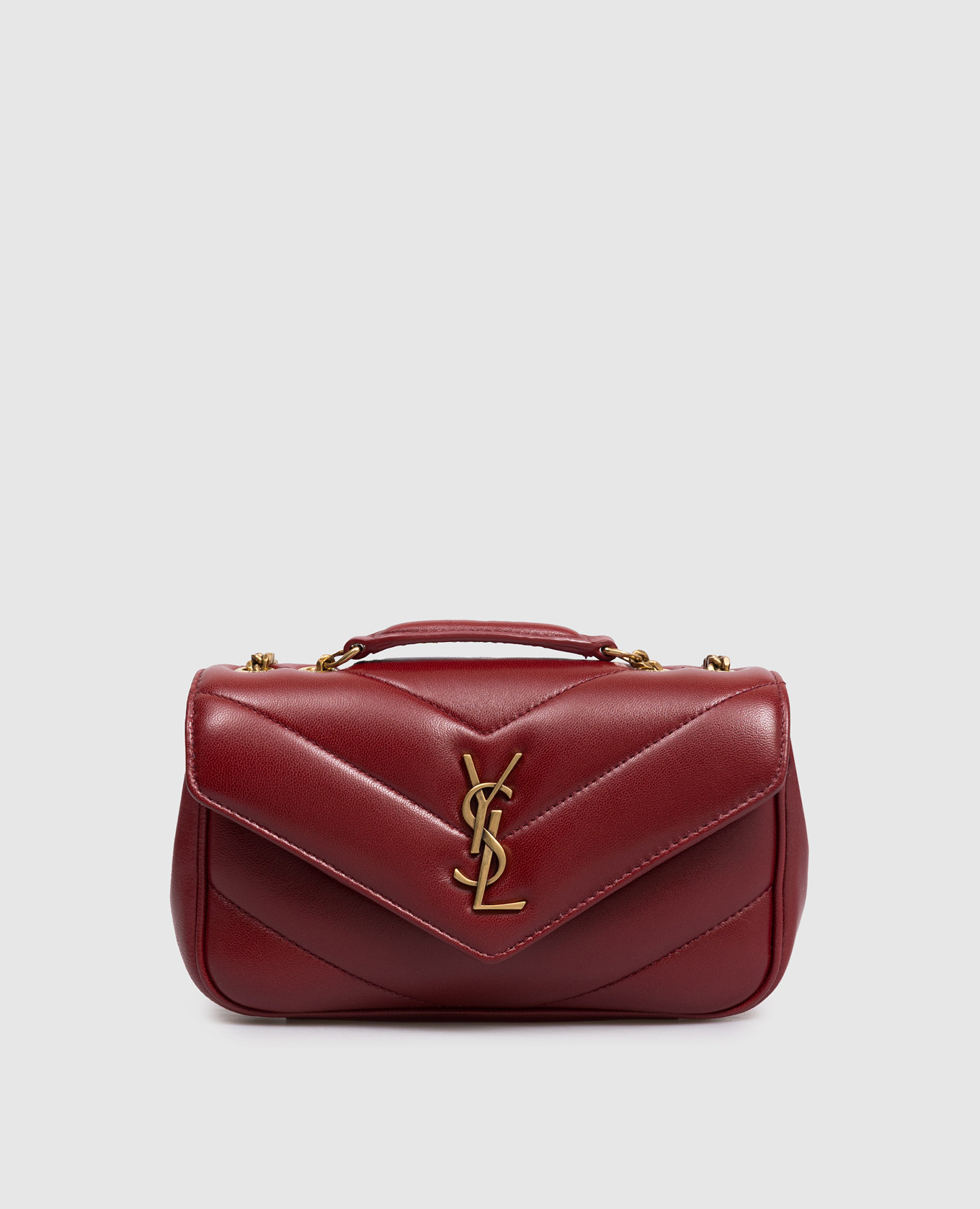 

Burgundy leather crossbody bag LOULOU Saint Laurent
