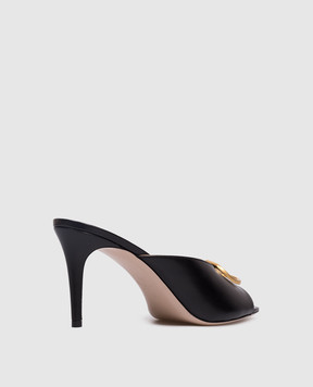 Valentino VLogo Signature Black Leather Mules 8W2S0NQ4ZIC