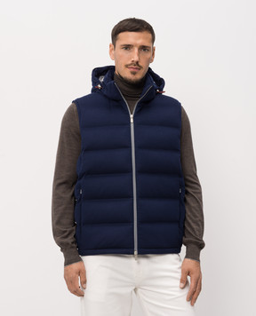 Brunello Cucinelli Blue wool down vest MQ4631608