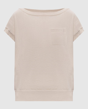 Peserico Beige top with monil chain A99058F129173I