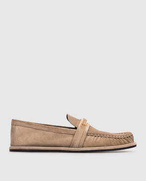 Sergio Rossi Beige suede loafers Bitt B14450MCRM13