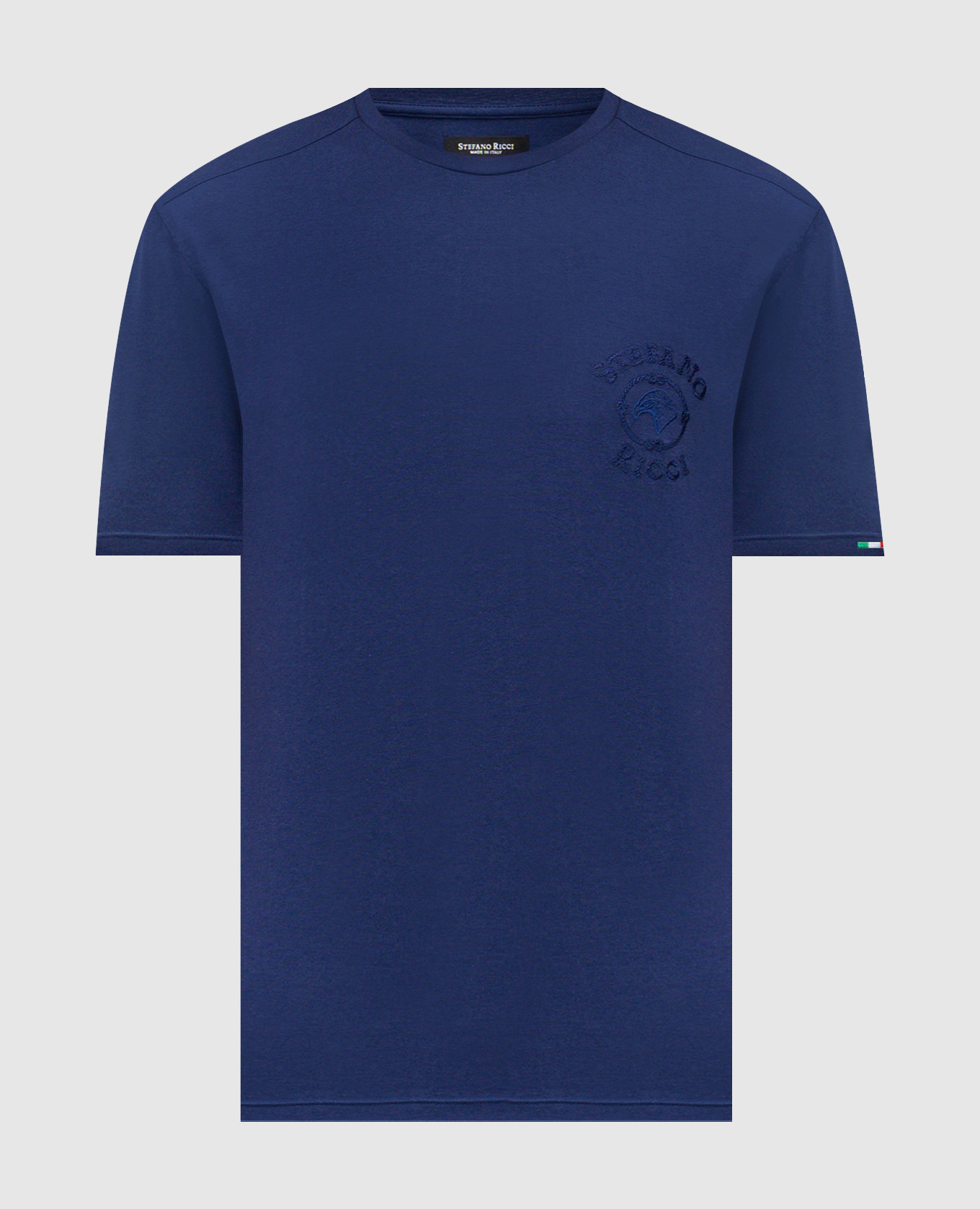 Blue T-shirt with embroidered logo