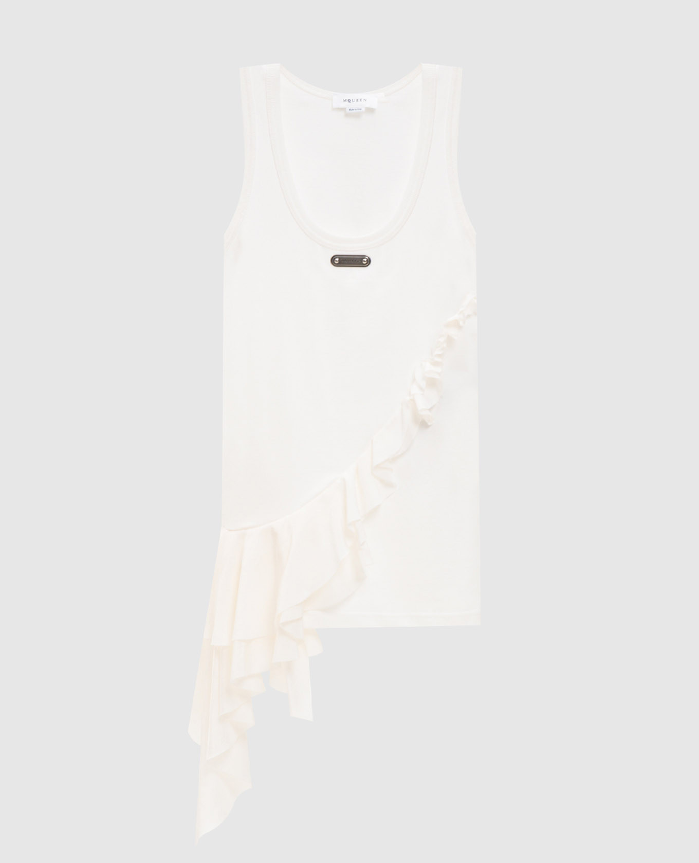 White t-shirt with ruffles Alexander McQueen
