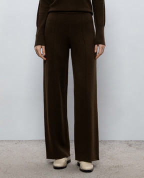 JOSEPH Viola brown cashmere pants JF010101