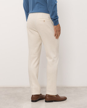 Stefano Ricci Ivory cashmere pants MDT63000105428