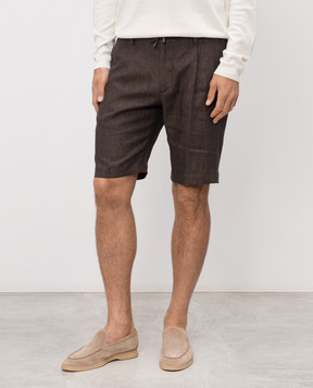 Stefano Ricci Brown linen shorts M1T6100300L0005Q