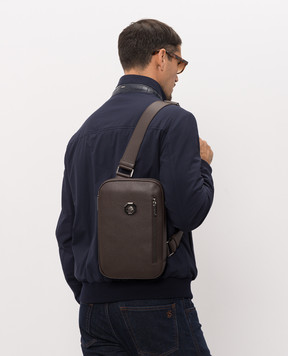 Stefano Ricci Brown leather sling bag with emblem ND200UVD