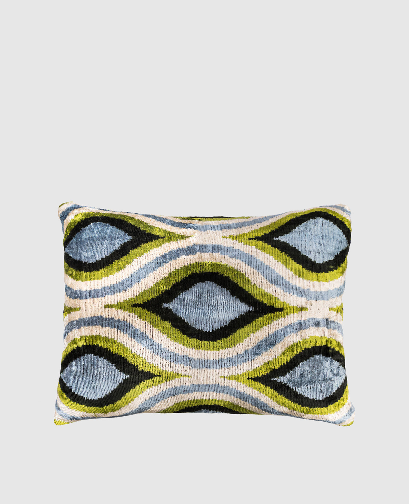 

Blue printed silk decorative pillow Les Ottomans, Light blue