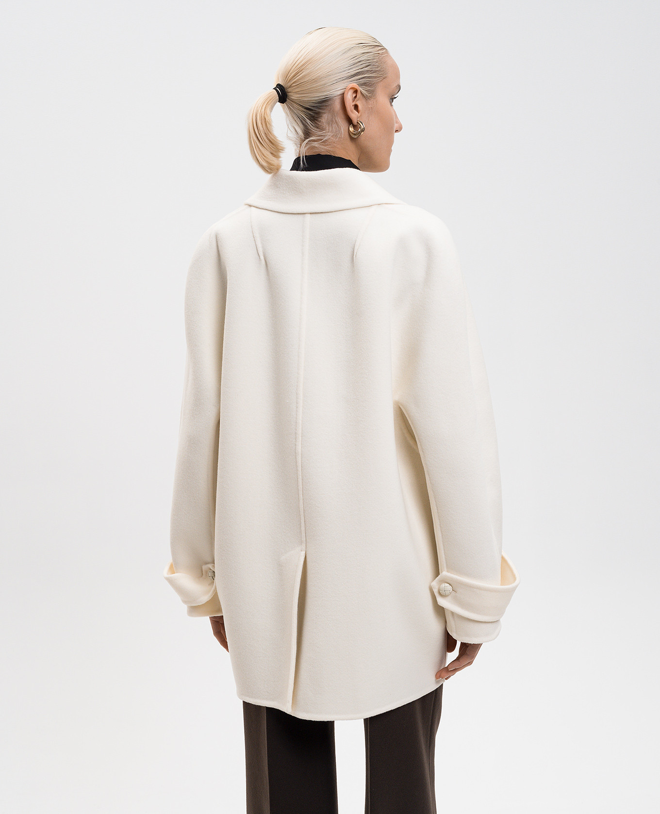White double-breasted wool coat Ermanno Scervino 4