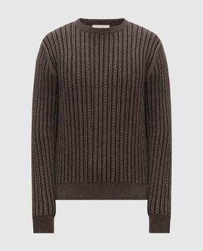 Agnona Brown wool, cashmere and silk sweater K107U586G0713