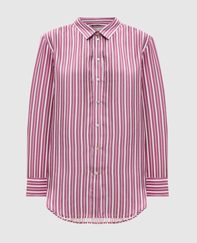 Asceno Pink London striped silk blouse T001F04C506